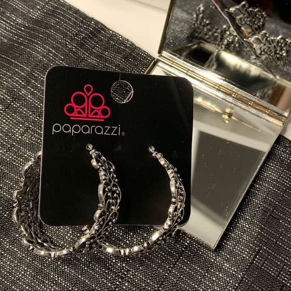 paparazzi Jewelry - Paparazzi Accessories Laurel Wreaths Silver Hoop Earrings NWT